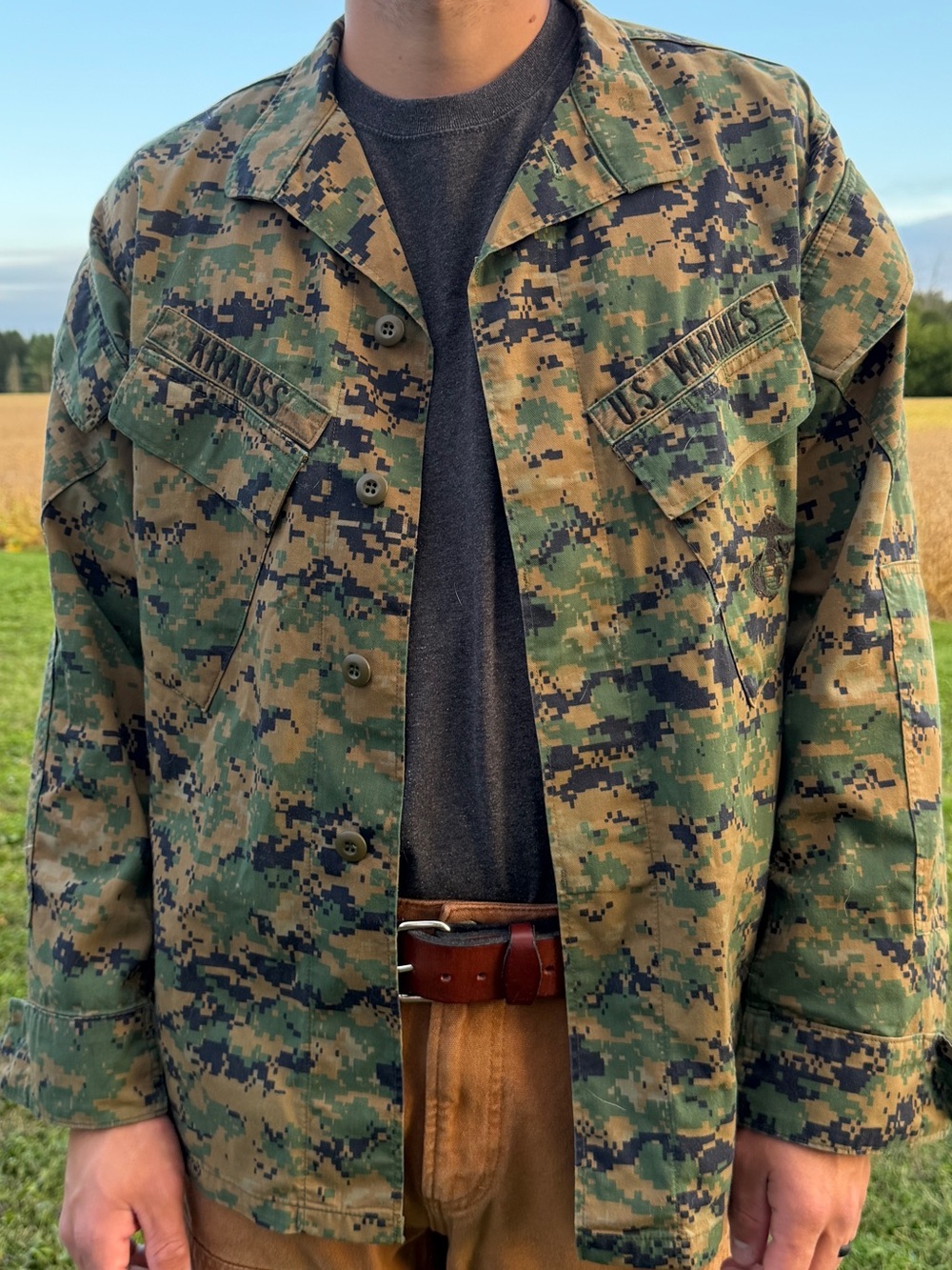 U.S. Marines Digital Woodland Camouflage Utility Shirt